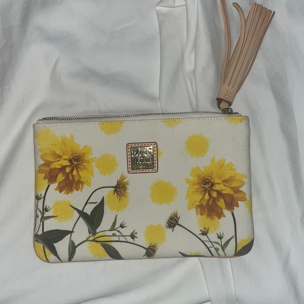 Dooney and Bourke Addison and Sammi yellow flowers clutch